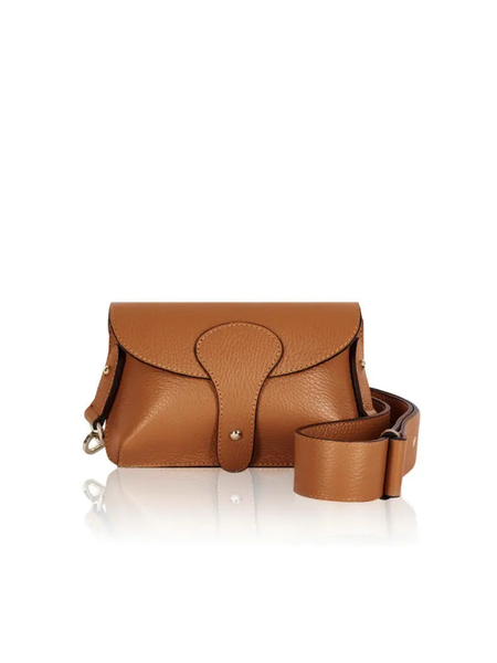 Capri Crossbody Leather Bag - Dark Tan