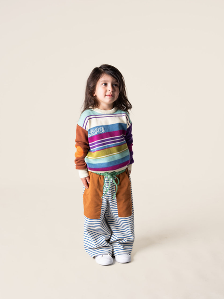 Ski Stripes Jersey Knit Sweater