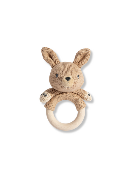Ring Rattle Kangaroo Knitted