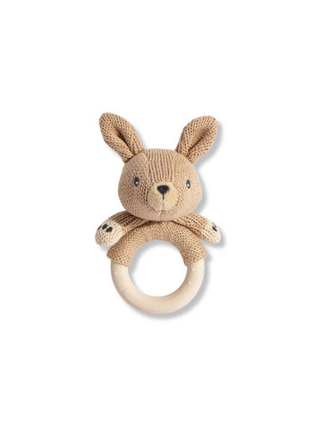 Ring Rattle Kangaroo Knitted