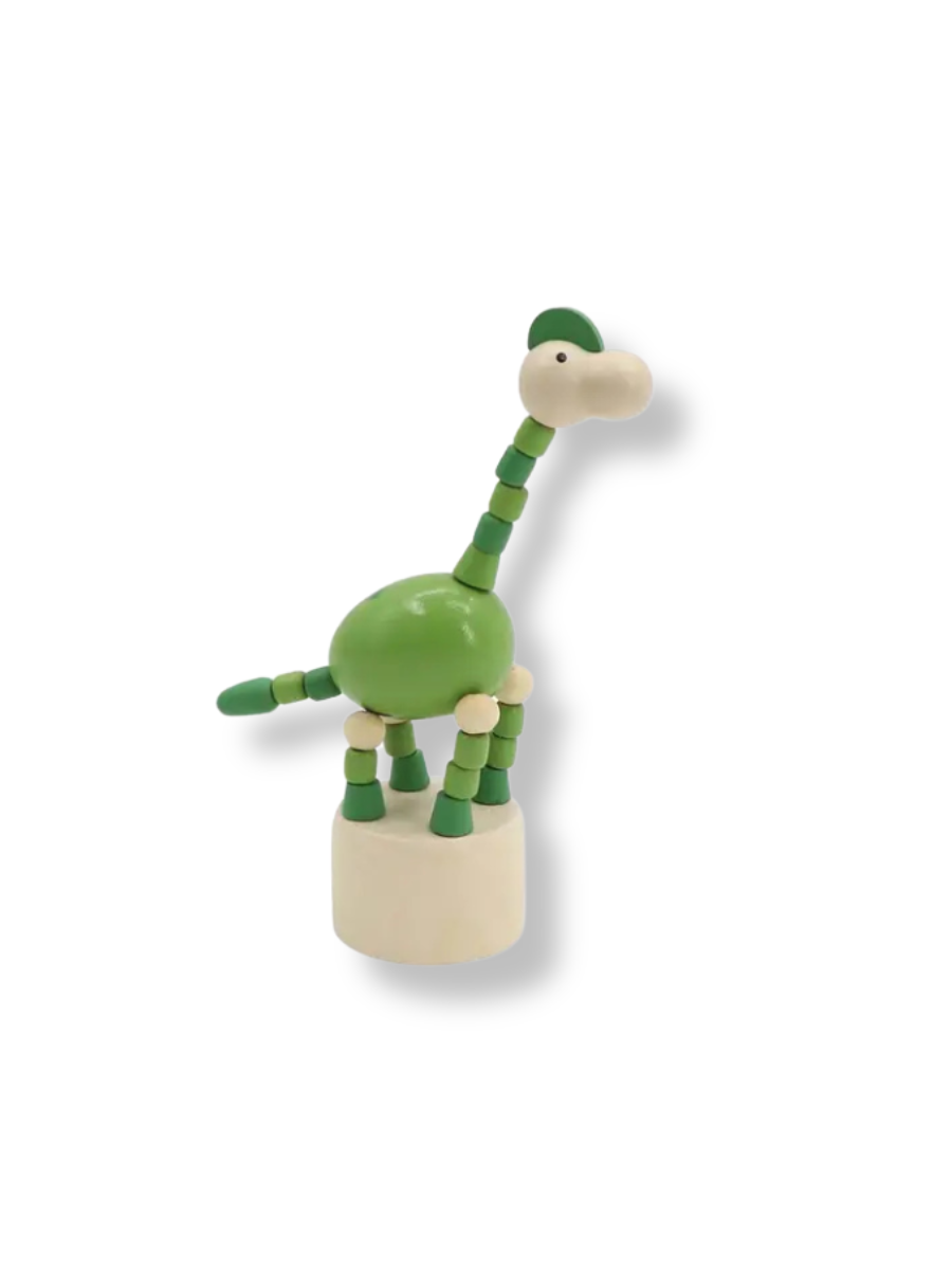 Wooden Dinosaur Press Toy - Diplodocus