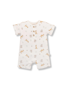 Comfy Baby Zip Romper - Kangaroo & Koala