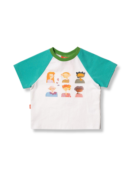 Raglan T-Shirt Aqua & White