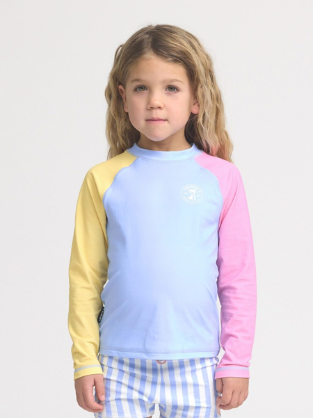 Long Sleeve Rash Vest Pop Colourblock