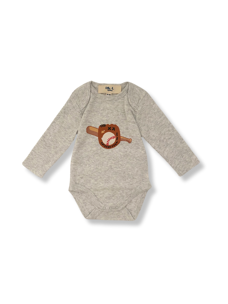 Little Slugger Long Sleeve Bodysuit