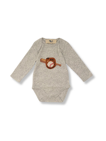 Little Slugger Long Sleeve Bodysuit
