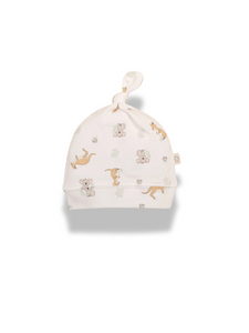 Comfy Baby Knot Beanie - Kangaroo & Koala