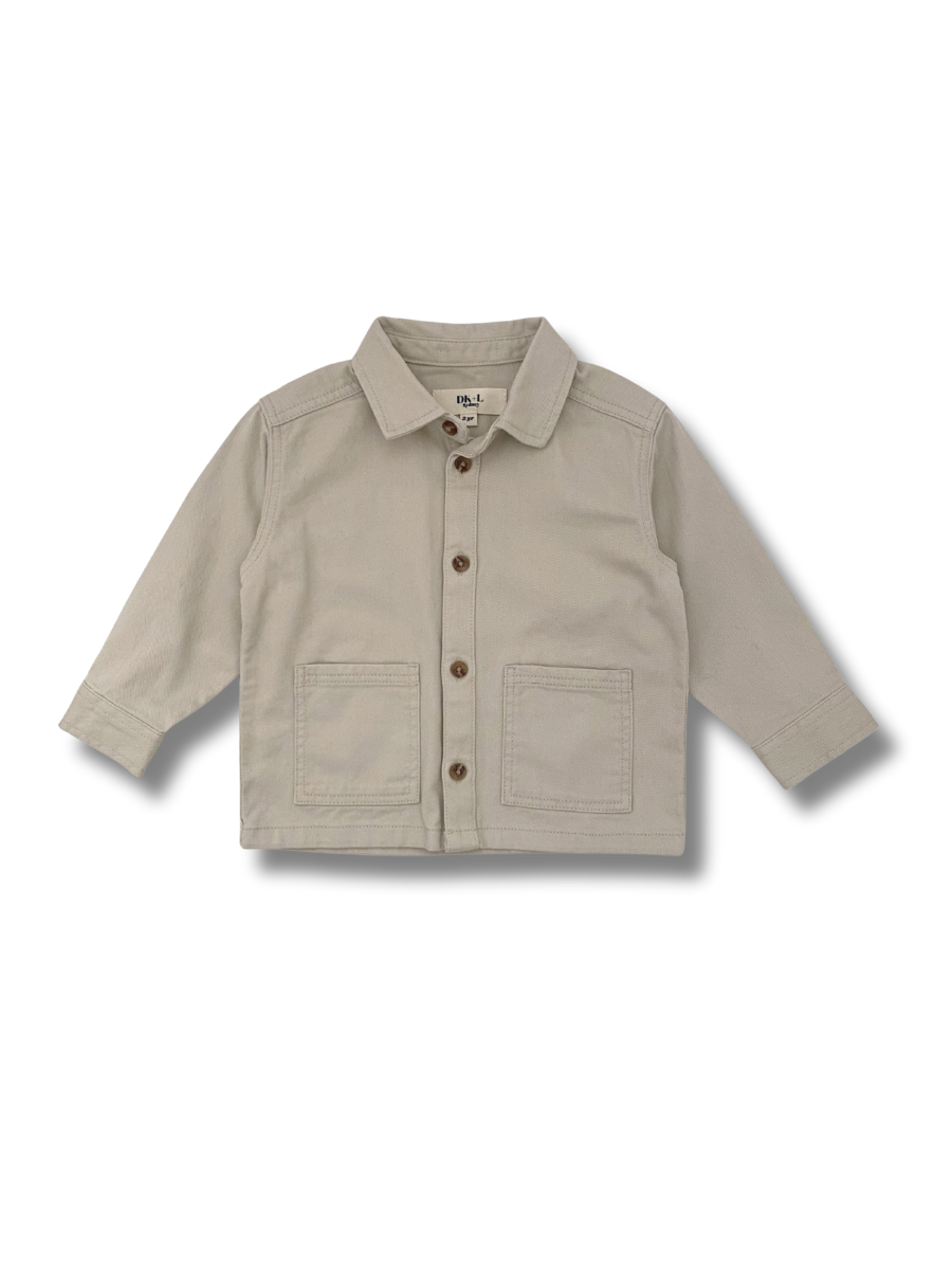 Kids Utility Shacket – Stone Beige