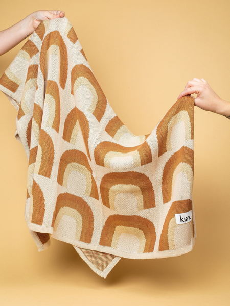 Organic Cotton Knitted Blanket - Rainbow