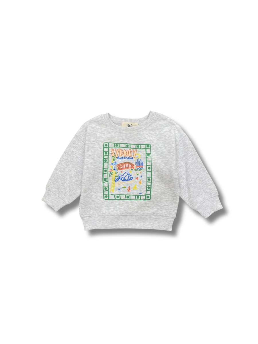 Sydney Icons Sketch Jumper - Grey Marled