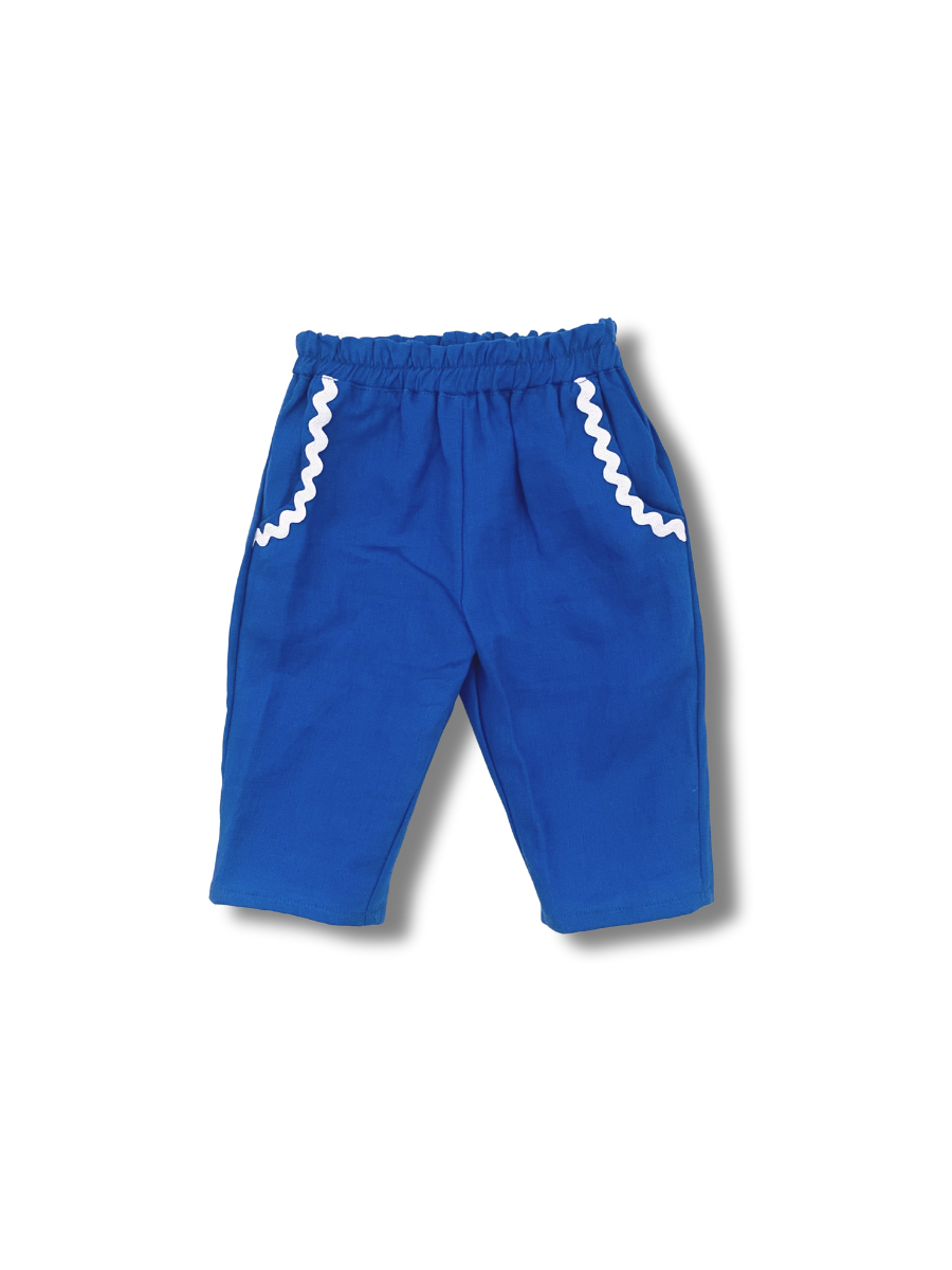 Saint-Tropez Pure Linen Pants- Royal Blue