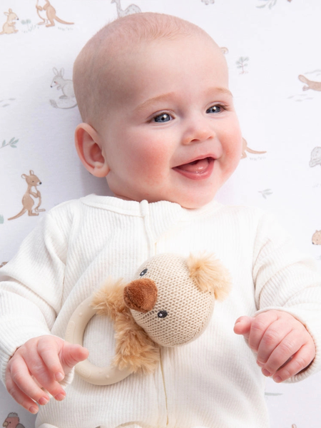 Ring Rattle Emu Knitted