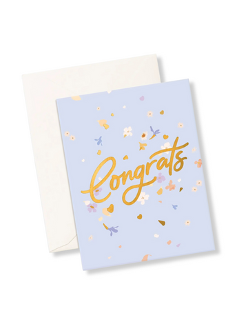 Congrats Flowerbomb Blue Card