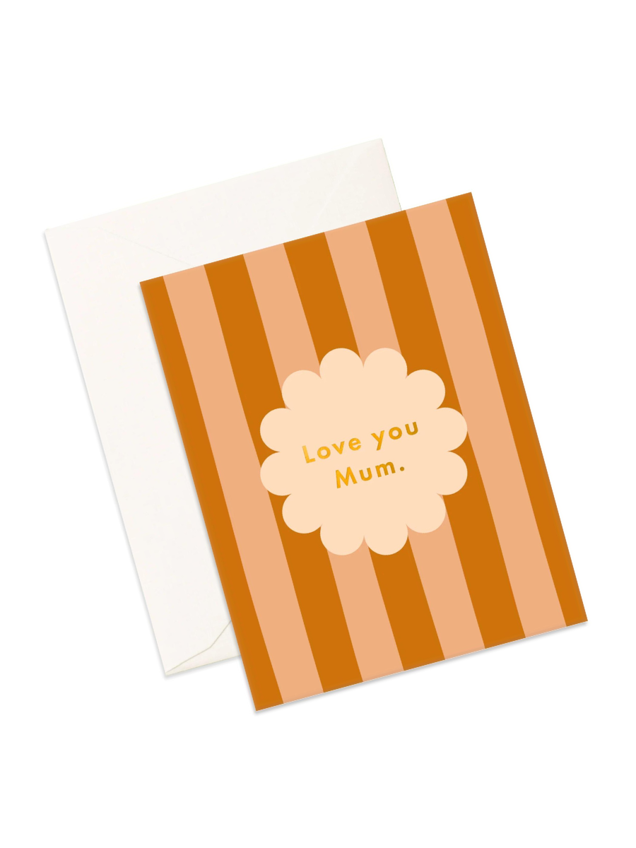 Love You Mum Petal Stripe Card