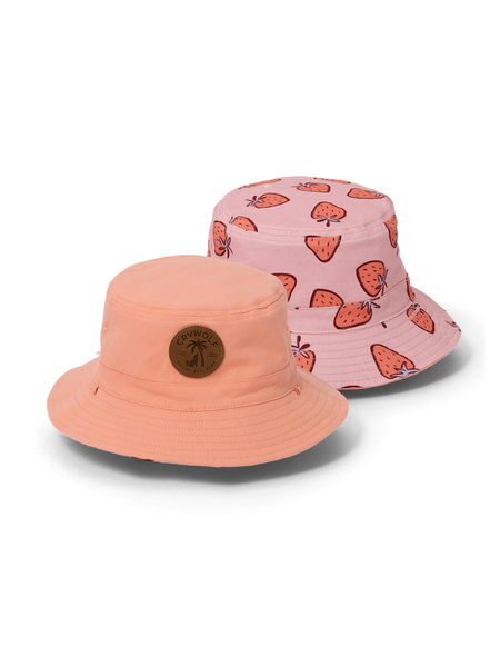 Reversible Bucket Hat Strawberry Splash