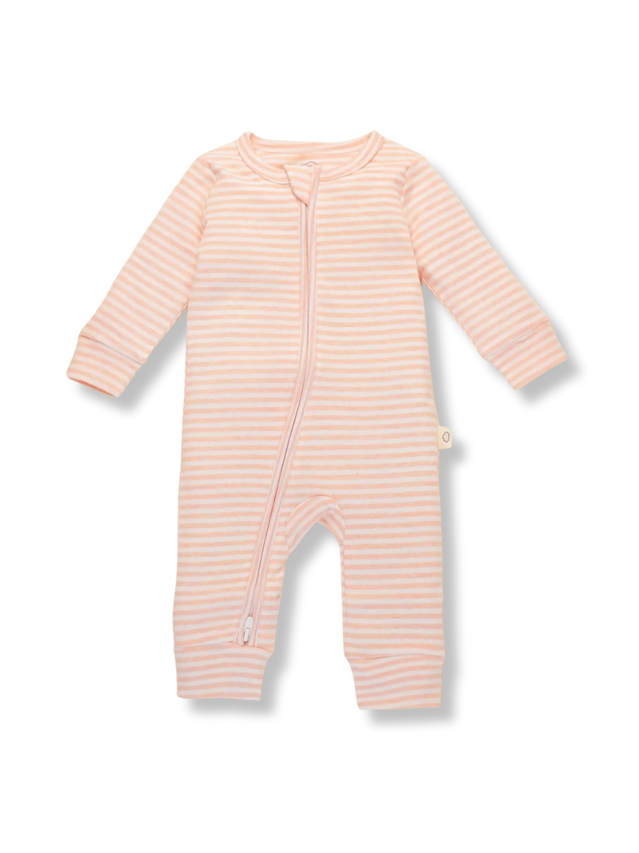 Comfy Baby Zip Growsuit - Pink Heather