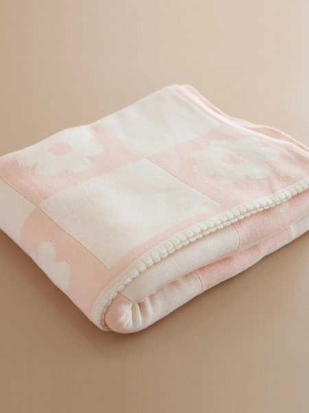 Daisy Grid Reversible Baby Blanket