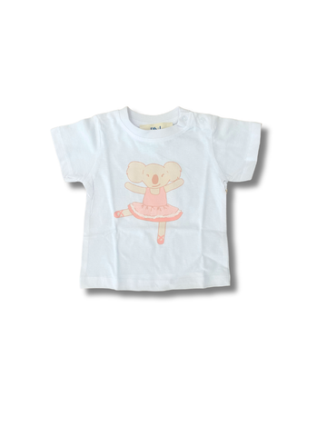 Koala Ballerina Baby Tee – White