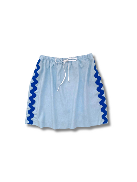 Saint Tropez Linen Tie Up Top - Azure Blue