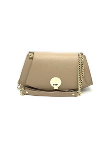 Celeste Twin Chain Leather Bag - Taupe