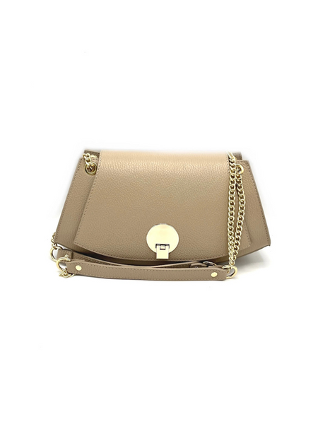 Celeste Twin Chain Leather Bag - Taupe