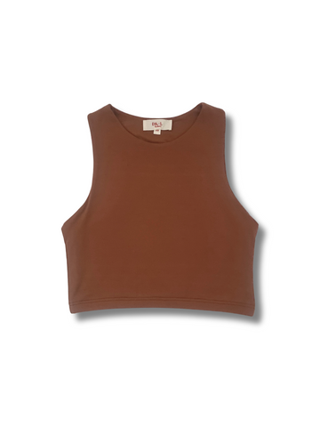 Basic Crop Tank Top Toffee