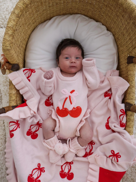 Cherry Bow Frill Romper