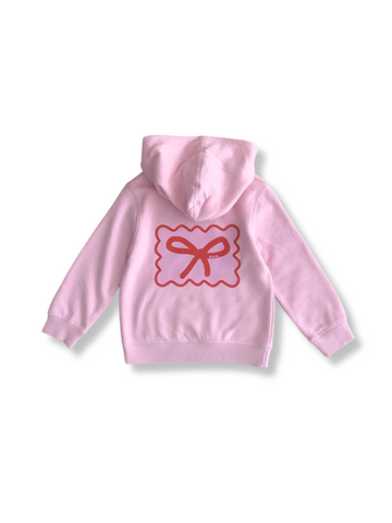 Red Bow Hoodie - Pink Gelato
