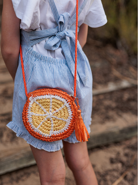 Orange Straw Bag