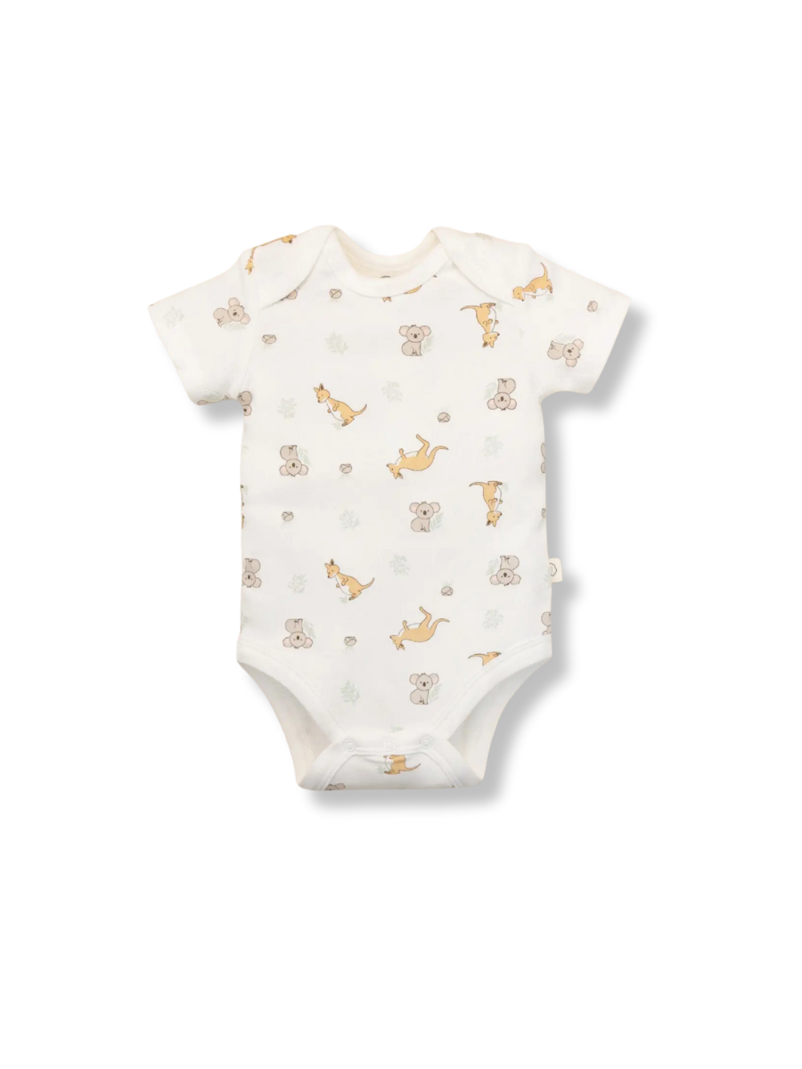 Baby Short Sleeve Bodysuit - Kangaroo & Koala