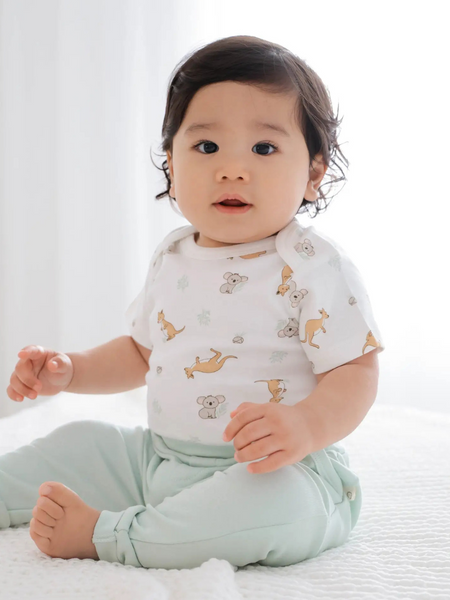 Baby Short Sleeve Bodysuit - Kangaroo & Koala
