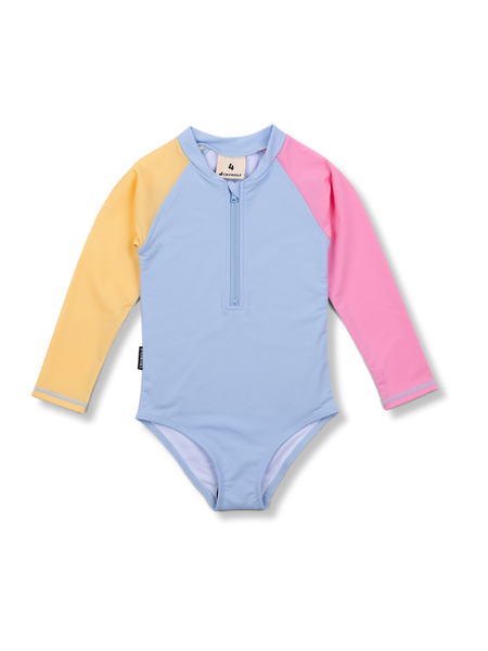 Long Sleeve Swimsuit Pop Colourblock