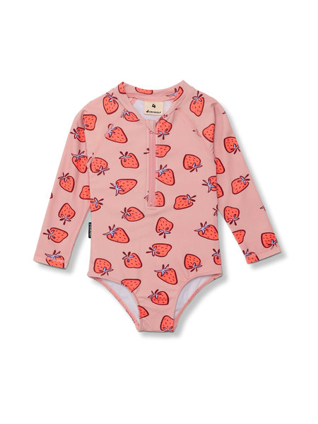 Long Sleeve Swimsuit Strawberry Splash