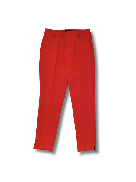 High Waisted Cigarette Pants - Red