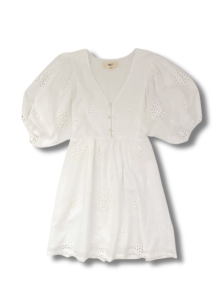 Broderie Anglaise Smock Dress – Crisp White