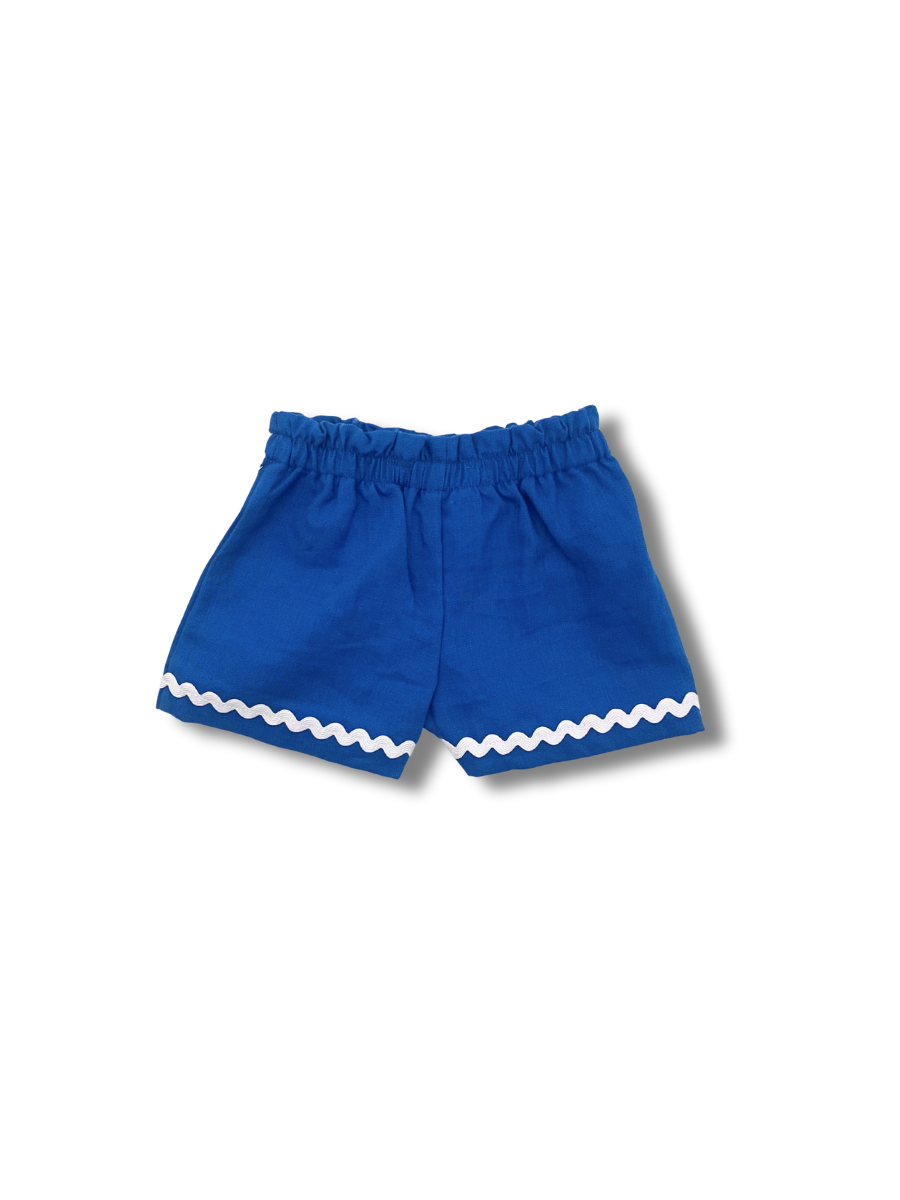 Saint-Tropez Pure Linen Kids Shorts - Royal Blue