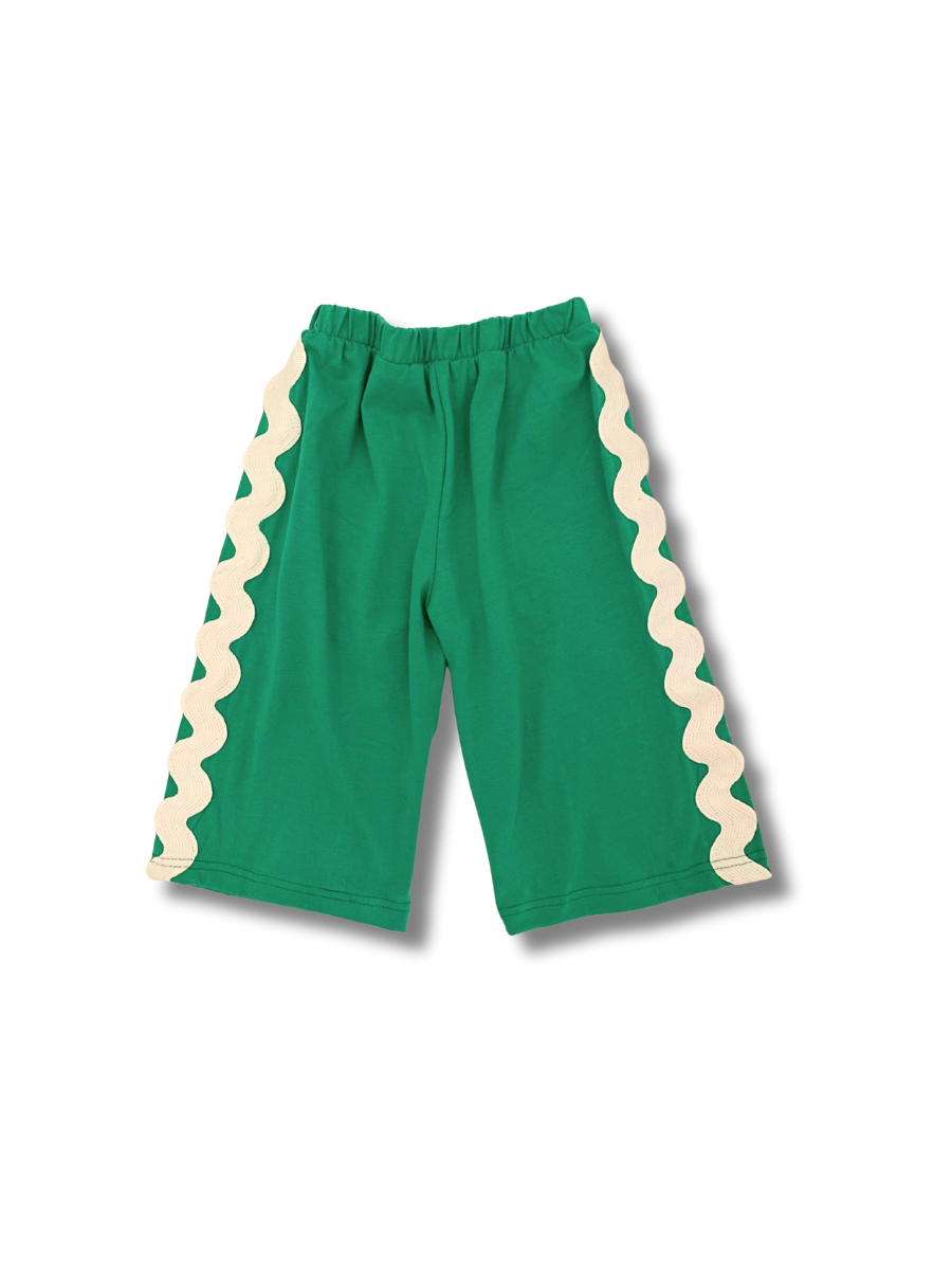 Green Wide Leg Wiggle Slacks