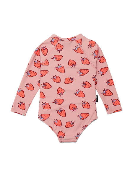 Long Sleeve Swimsuit Strawberry Splash