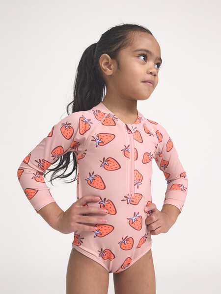 Long Sleeve Swimsuit Strawberry Splash