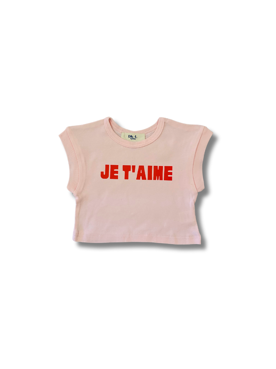 JE T'AIME Midriff T-Shirt Pink