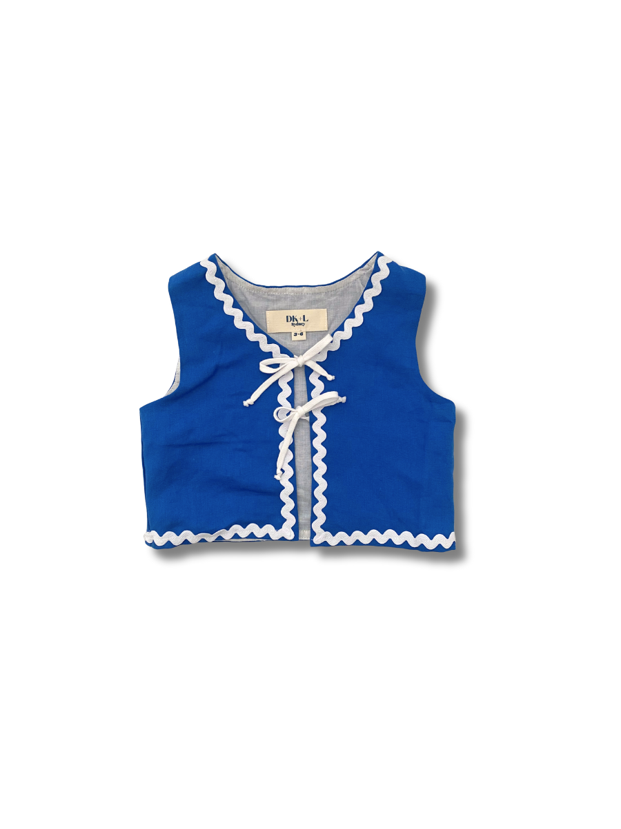 Saint-Tropez Linen Vest - Royal Blue