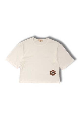 Relaxed Boxy Crop Tee Natural