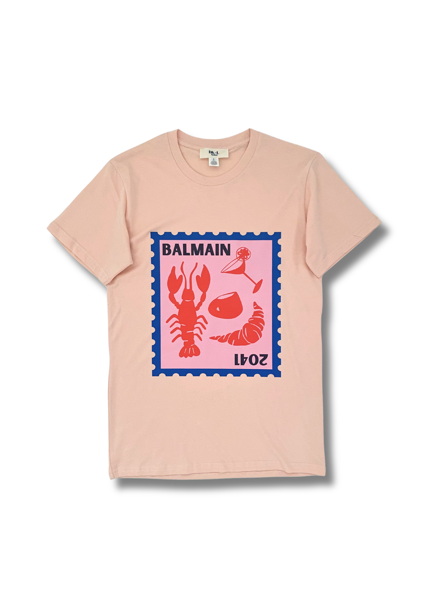 Balmain Stamp Logo Tee - Pink