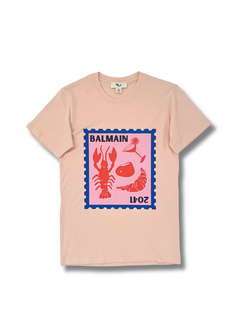 Balmain Stamp Logo Tee - Pink
