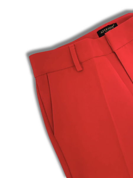 High Waisted Cigarette Pants - Red