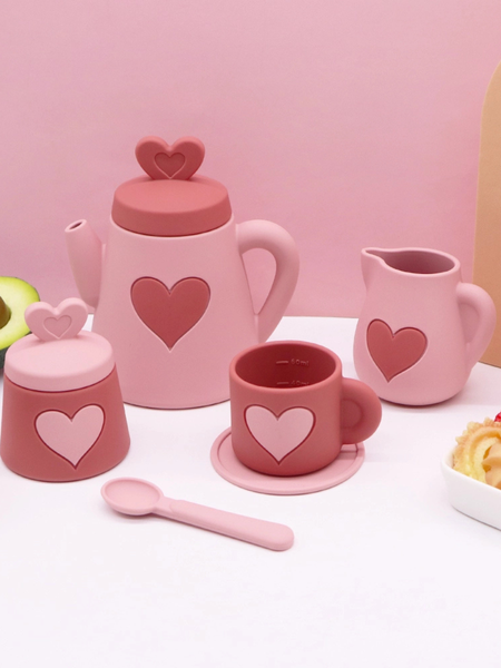 Pink Silicone Tea Set