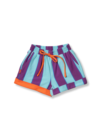Shorts Purple & Aqua Stripes
