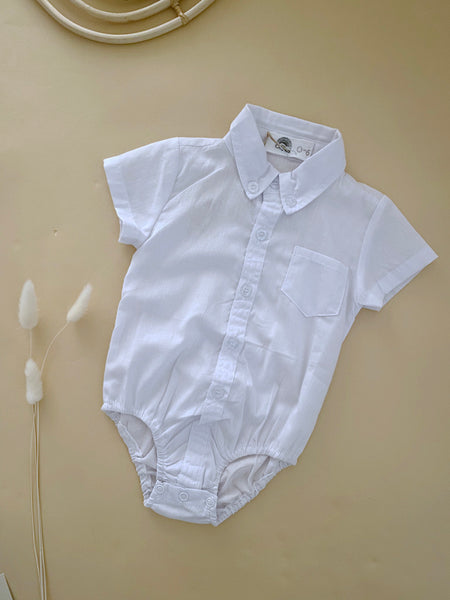 Classic Baby Shirt Bodysuit White