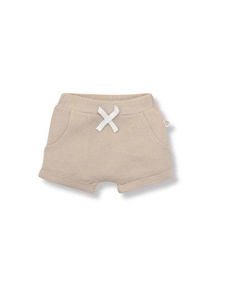 Organic Cotton Waffle Shorts - Oat