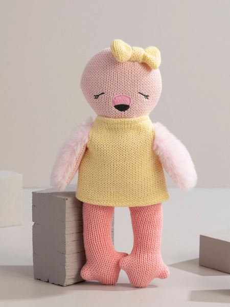 Freya The Flamingo  Knitted Animal